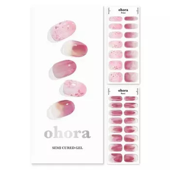 Полуотвержденные гелевые полоски для ногтей ohora — подходят к любым лампам для ногтей Салонное качество, долговечен, легко наносится и снимается, в комплект входят 2 подготовительные подушечки, пилочка для ногтей и деревянная палочка розового цвета.