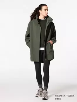 Полупальто blocktech Uniqlo, 57 оливковый