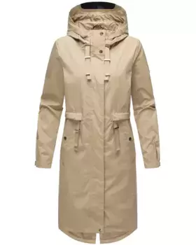 Полупальто Наваху "Silberperlee", стильное водоотталкивающее пальто с капюшоном Navahoo, бежевый