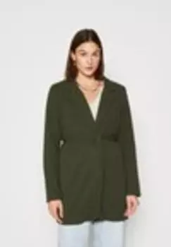 Полупальто PCNORA COATIGAN Pieces, темно-зеленый