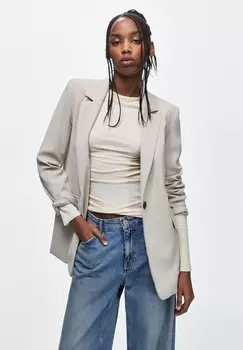 Полупальто PULL&BEAR, серый