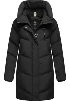 Полупальто Ragwear "Авелин", стеганое женское зимнее пальто, черный