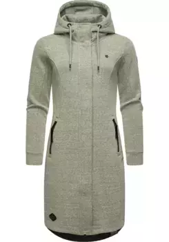 Полупальто Ragwear "Letti Long", переходная куртка из флиса с капюшоном, зеленый