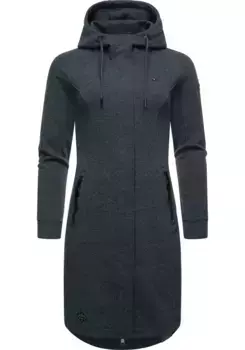 Полупальто Ragwear "Letti Long", переходная куртка из флиса с капюшоном, черный