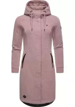 Полупальто Ragwear "Letti Long", переходная куртка из флиса с капюшоном, лиловый