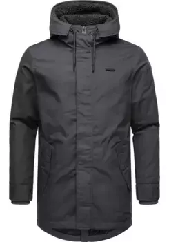 Полупальто Ragwear "Mr Smithem", длинная мужская зимняя куртка с капюшоном, серый