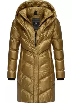 Полупальто Ragwear "Наталка Блинг", женское зимнее пальто в мерцающем образе, цвет Goldfarben