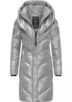Полупальто Ragwear "Наталка Блинг", женское зимнее пальто в мерцающем образе, серый