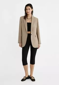 Полупальто Regular Fit Stradivarius, крапчатый светло-коричневый