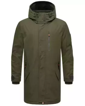 Полупальто Stone Harbor "Lanzoo", классное мужское переходное пальто с большим капюшоном Stone Harbour, зеленый