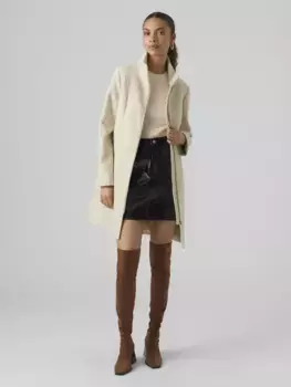 Полупальто Vero Moda "VMPOPZIPPER COAT BOOS", цвет Oatmeal Detail:Melange