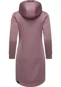 Полупальто в стиле рэгвир "Letti Long Bonded", переходное пальто из ребристой вязки с капюшоном Ragwear, лиловый