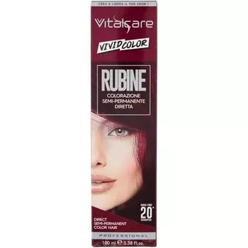 Полуперманентная краска для волос Vitalcare Vivid Professional Ruby Color RUBINE - выдерживает до 20 стирок