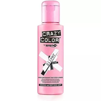 Полуперманентная крем-краска для волос, серебристый цвет, 100 мл Crazy Color