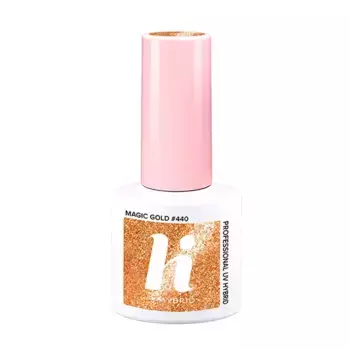 Полуперманентный лак для ногтей Professional Uv Hybrid Sparkle Hi Hybrid, цвет magic gold