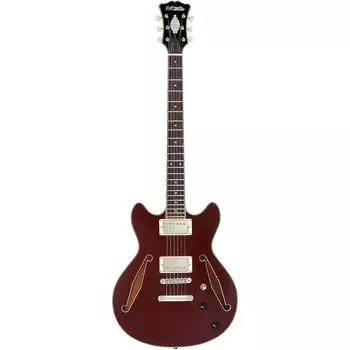 Полуполая электрогитара D'Angelico Excel Mini DC Tour со звукоснимателями Supro Bolt Bucker и стопорной пластиной Solid Wine