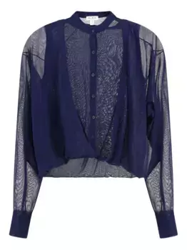 Полупрозрачная блузка Alaa, синий
