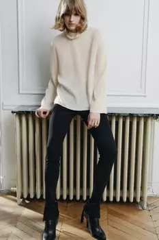 Полупрозрачная блузка с эффектом изготовления ZARA, бежевый
