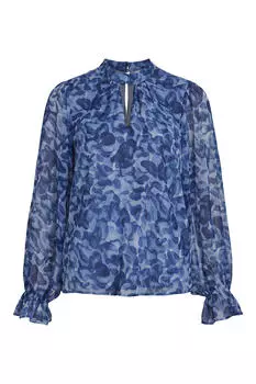 Полупрозрачная блузка с длинными рукавами Vila, синий