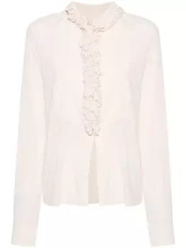 Полупрозрачная блузка с оборками Philosophy Di Lorenzo Serafini, розовый