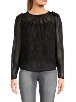 Полупрозрачная блузка с узором Dkny, черный