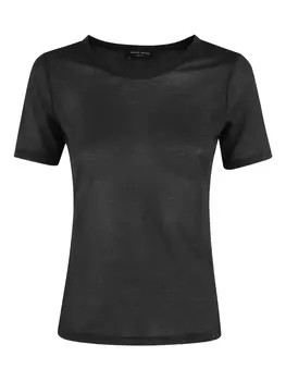 Полупрозрачная футболка Roberto Collina, черный