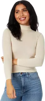 Полупрозрачная футболка с воротником-стойкой Madewell, цвет Heather Light Oatmeal