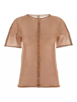 Полупрозрачная футболка Uma Wang, розовый