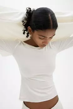 Полупрозрачная рубашка из джерси H&M, белый