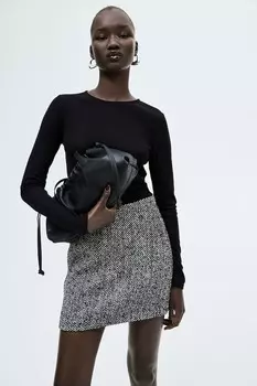 Полупрозрачная рубашка из джерси H&M, черный