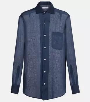 Полупрозрачная рубашка из рами Loro Piana, Crown Blue