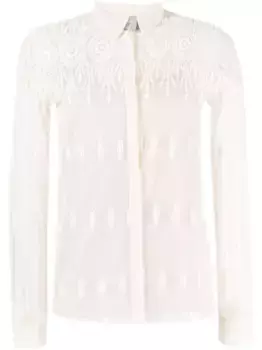 Полупрозрачная рубашка с кружевом Fabiana Filippi, нейтральный