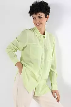 Полупрозрачная рубашка с нагрудными карманами Colin'S, зеленый