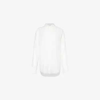 Полупрозрачная рубашка свободного кроя из органического хлопка Toteme, белый