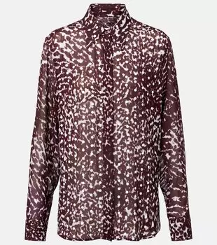 Полупрозрачная рубашка в полоску зебры Dries Van Noten, бордовый