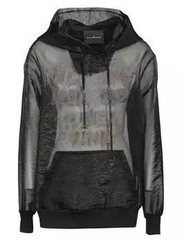 Полупрозрачная толстовка с капюшоном John Richmond, черный