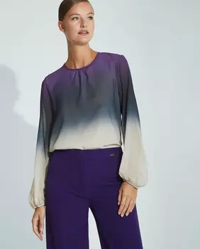 Полупрозрачная женская блузка с эффектом градиента Trucco, мультиколор