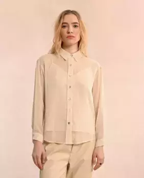 Полупрозрачная женская рубашка с длинными рукавами Molly Bracken, кремовый