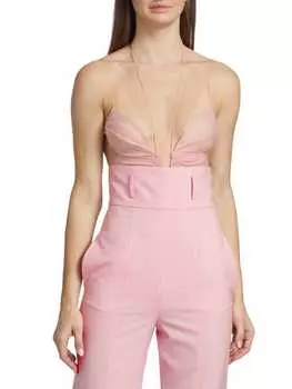 Полупрозрачное боди с ремешками на спине Nensi Dojaka Blossom