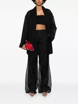 Полупрозрачное кимоно с открытым передом Philosophy Di Lorenzo Serafini, черный