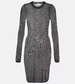 Полупрозрачное мини-платье из вуали ALAA, черный