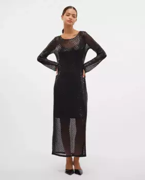 Полупрозрачное платье для вечеринки Vero Moda, чёрный