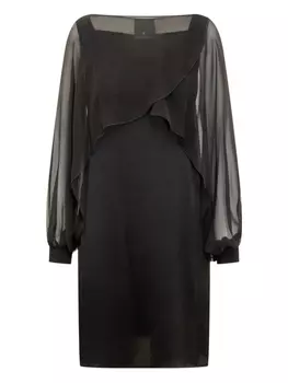 Полупрозрачное платье миди Alberta Ferretti, черный