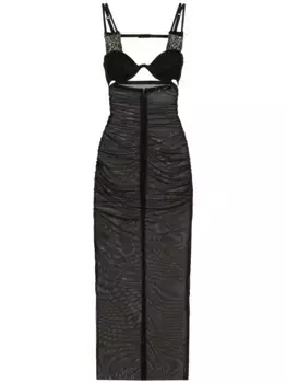 Полупрозрачное платье миди DOLCE & GABBANA, черный