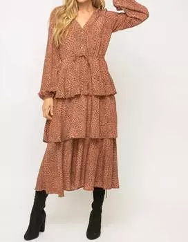 Полупрозрачное платье миди с люрексом и леопардовым принтом mystree