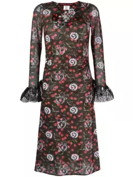 Полупрозрачное платье миди Windsucker Chopova Lowena, черный