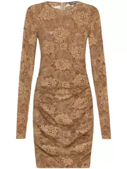 Полупрозрачное платье мини DOLCE & GABBANA, коричневый