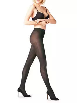 Полупрозрачные колготки Prime в рубчик Falke, антрацит