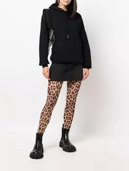 Полупрозрачные легинсы с леопардовым принтом Philipp Plein, черный