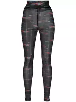Полупрозрачные сетчатые леггинсы с принтом Henrik Vibskov, черный